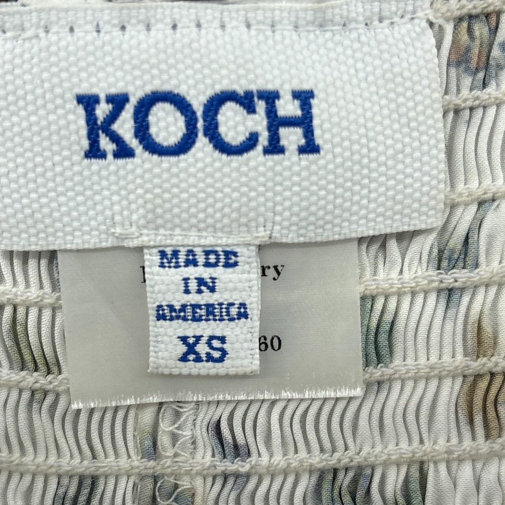 Koch Shorts Womens XS White Butterfly Print Smocked High Waist Made In USA - Picture 11 of 13